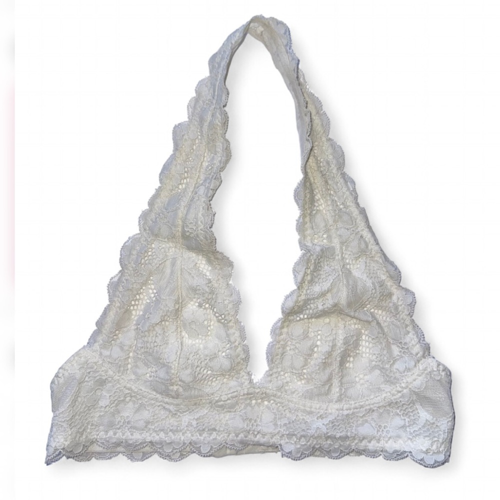Intimately Free People Ivory Lace Halter Bralette XS Boho Feminine Festival